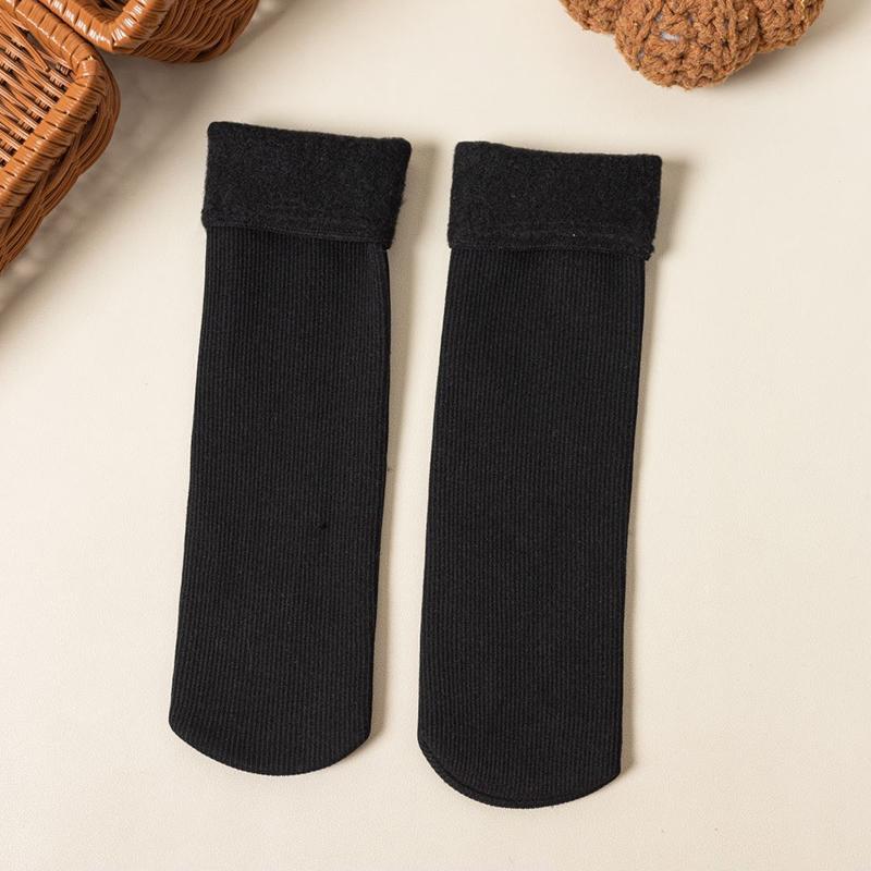Female Winter Fleece Warm Socks Soft Comfortable Solid Color Home Floor Thick Stocking Soft Boots Sleeping Socks New