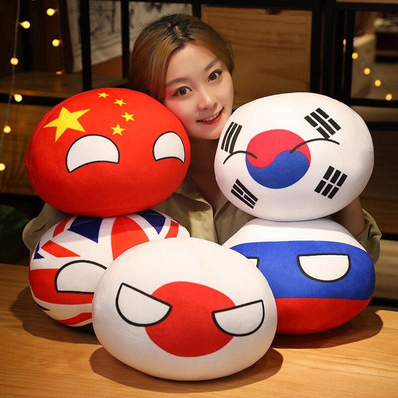 Cartoon Polandball Plush Toy Cute Country Ball Plush Doll Soft Pillow Cute Keychain Pendant Boys and Girls Birthday Gifts