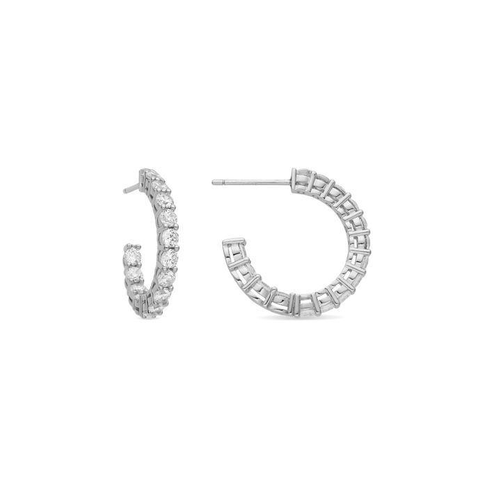 Boucles d'oreilles - LUXENTER - Chenfa - Plaqué rhodium - Zircone - Argenté