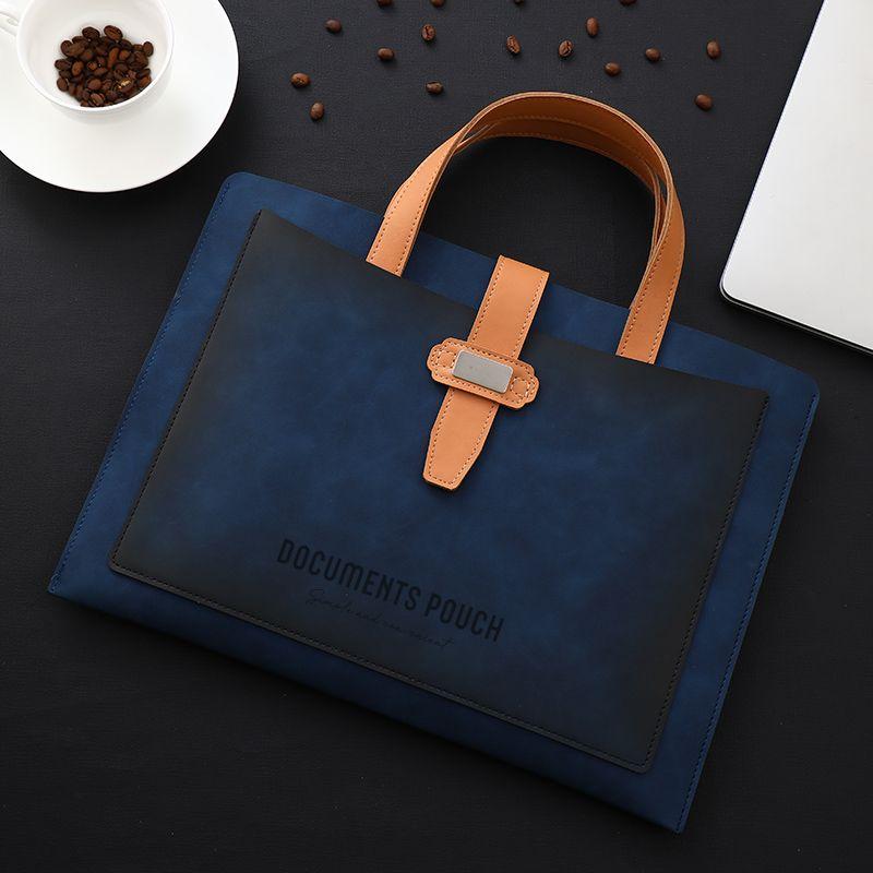 Большая вместимость A4 Папка для файлов Кожаная ручная папка для файлов Папка для файлов Деловой офис Большая вместимость