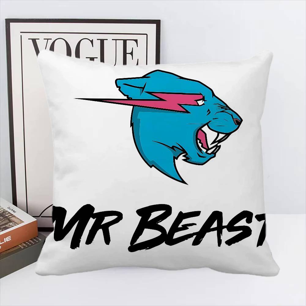 Игровой Блогер M-MrBeast Винтажная Наволочка Квадратная Подушка Спальня Диван Отдых Комфорт Подушка Автомобиль Домашний Декор