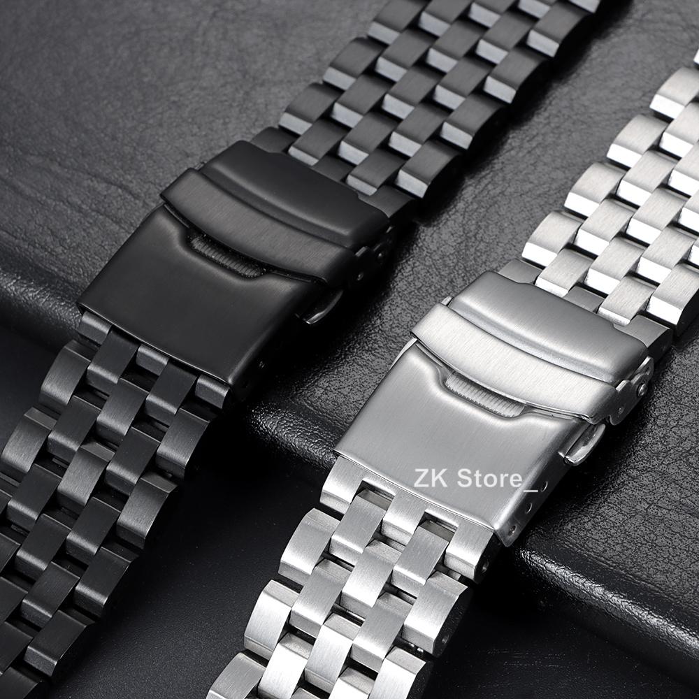 Для Seiko Браслет Полностью Литой Ремешок из Нержавеющей Стали 18мм 20мм 22мм 24мм Ремешок для Часов Плоский Конец Мужской Наручный Браслет с Инструментом Аксессуары