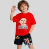 cartoon print childrens cotton shortsleeved short pants set for boys  sports shirt for summer Tshirt 2piece set