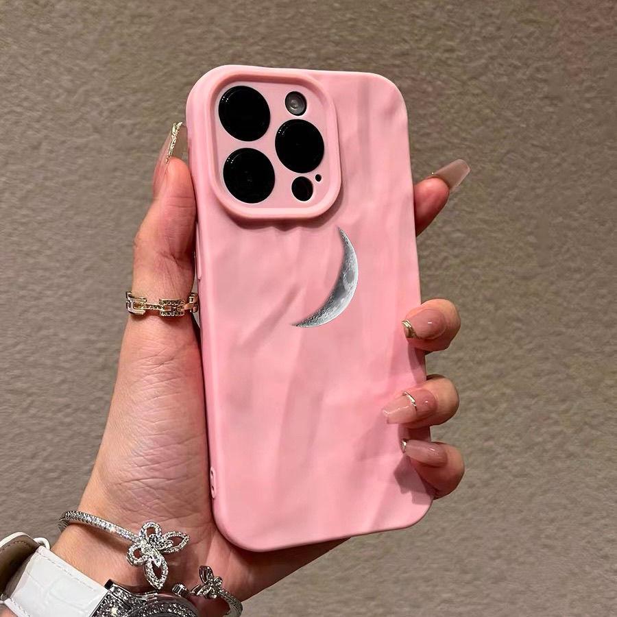 Креативный чехол для мобильного телефона iPhone17promax с Луной подходит для Apple 16promax складки 14 простой 15 комплектов