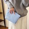 Portable Zipper Makeup Bag Large Capacity Solid Color Cosmetic Bag Clutches Bag Travel