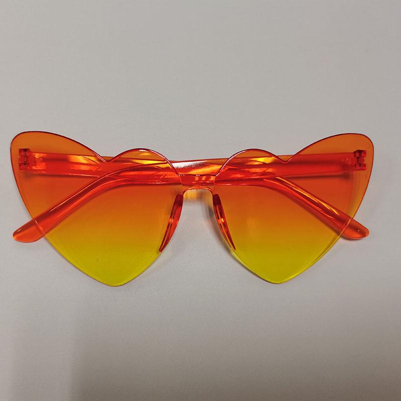 Love Heart Shape Sunglasses Women Rimless Frame Tint Clear Lens Colorful Sun Glasses FemaleGradient Sun Glasses Goggles Travel
