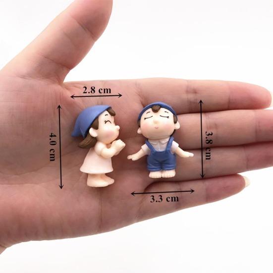 2шт милые влюбленные мальчик девочка миниатюрный пейзаж сад бонсай кукольный домик украшения