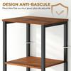 Industrial bathroom column cabinet 3 open shelves louvred door adjustable shelves rustic brown