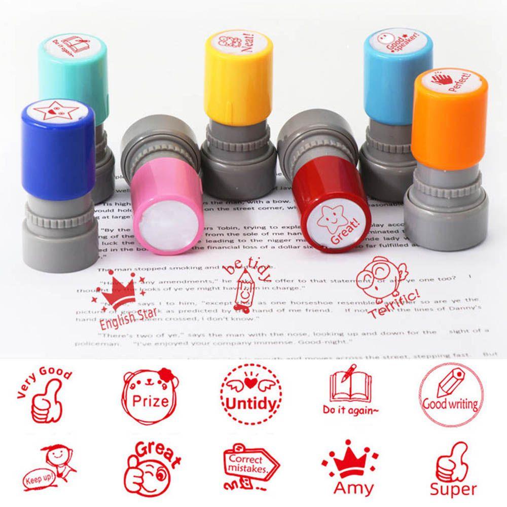 Toy Stamps Cartoon Stamps Kids Seal Teaching Stamp Encouragement Reward Seal Commentary Stamp