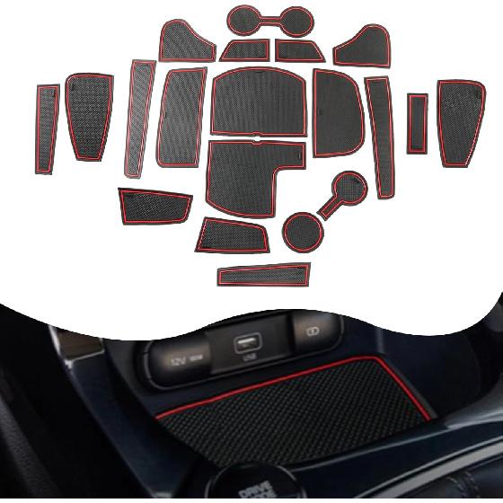 YEE PIN для Kia Seltos Вкладыш в центральную консоль Коврики в дверные карманы Дверные коврики Подходят для 2021-2024 2025 Kia Seltos 2026 Аксессуары LX/S/EX/Nightfall