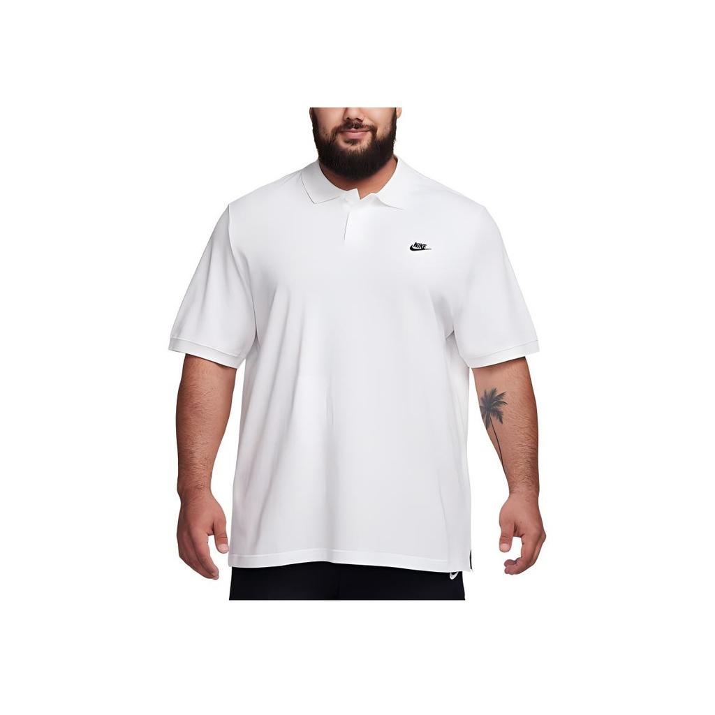 Nike Мужская повседневная футболка-поло с коротким рукавом и вышивкой логотипа клуба, Белая FN3894-100