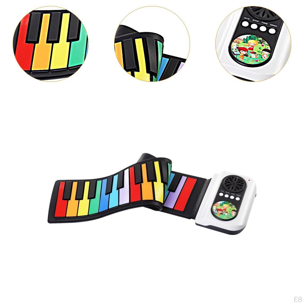 Flexible Roll-up Electronic Piano Foldable Children's Hand-held Keyboard Music Holiday Gift