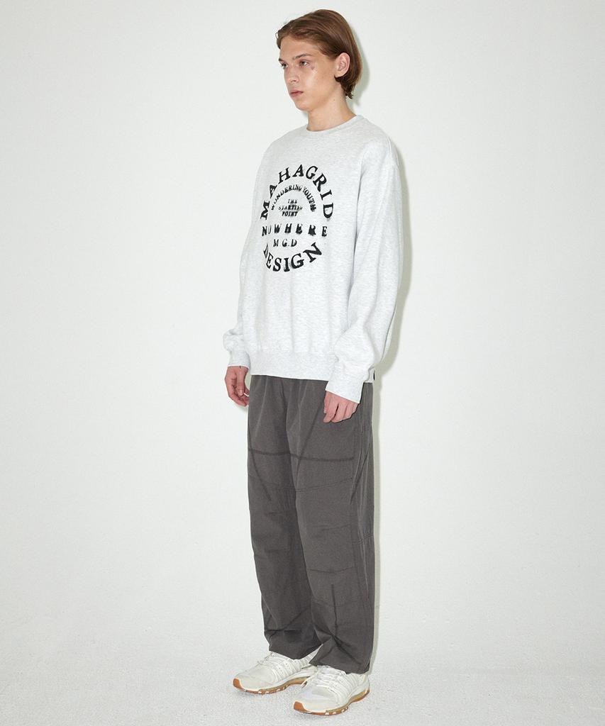 MAHAGRID Circle Grunge Sweatshirt Light Gray(Mg2Efmm460A)