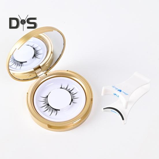 1 Set Magnetic False Eyelashes with Lash Applicator Clip Reusable Natural Wispy Double Sided Magnetic Fake Lashes with Clamp Women Eye Makeup Tools