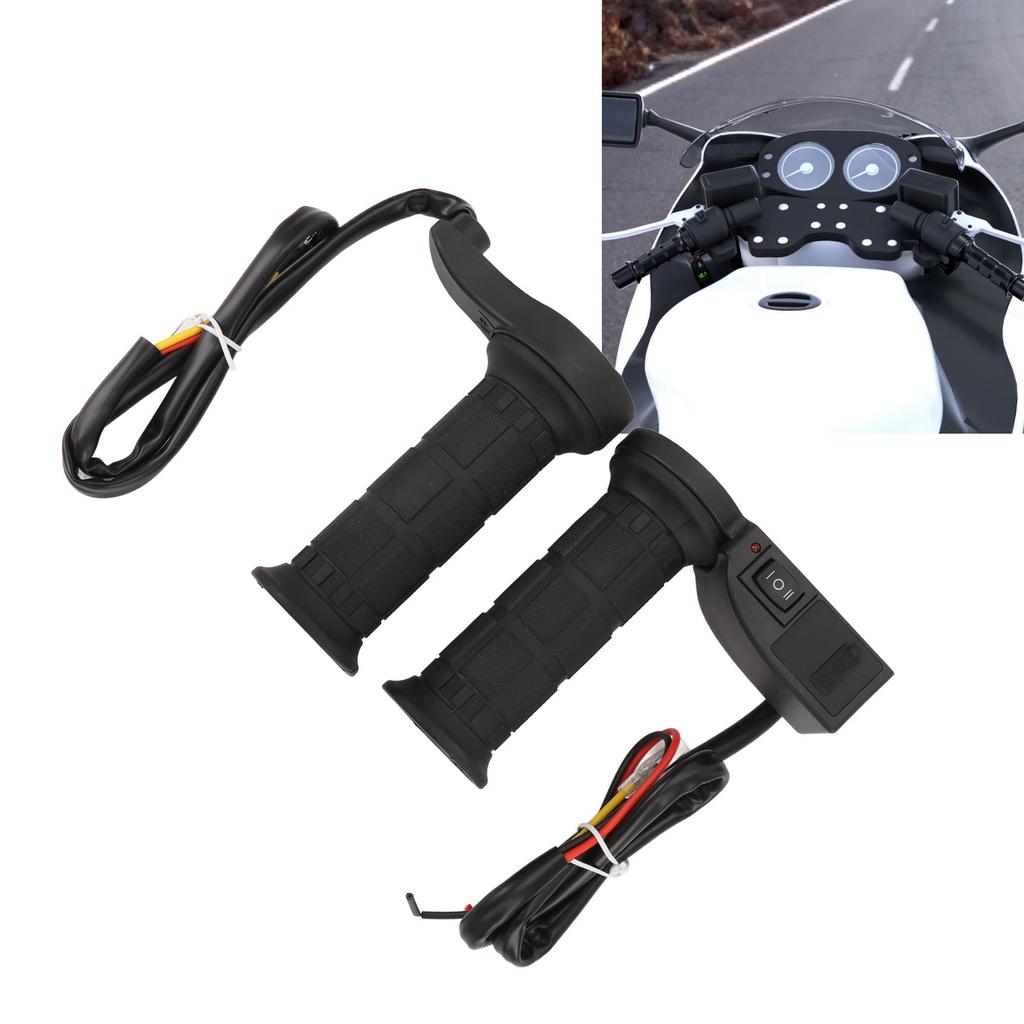 12V 22mm Motorcycle Heated Handlebar with Voltage Display USB Output Adjustable High Low Temp Electr