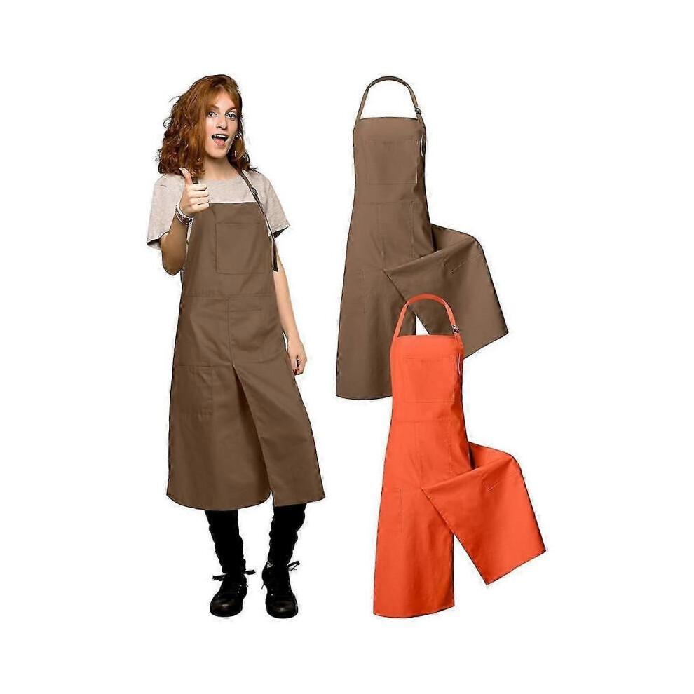 2 Pcs Pottery Split Leg Aprons Ceramics Aprons Split Leg Long Pottery Aprons for Women Men Diy Cera