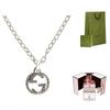 Gucci Interlocking Textured Double G Silver Pendant Necklace Unisex necklace 455307-J8400-0811