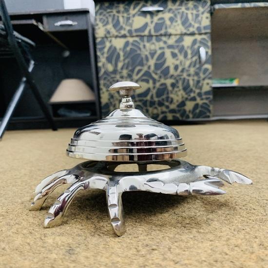 Brass Bell Chrome Finish Aluminium Crab Bell Hotel Counter Reception Bell Teacher Desk Bell