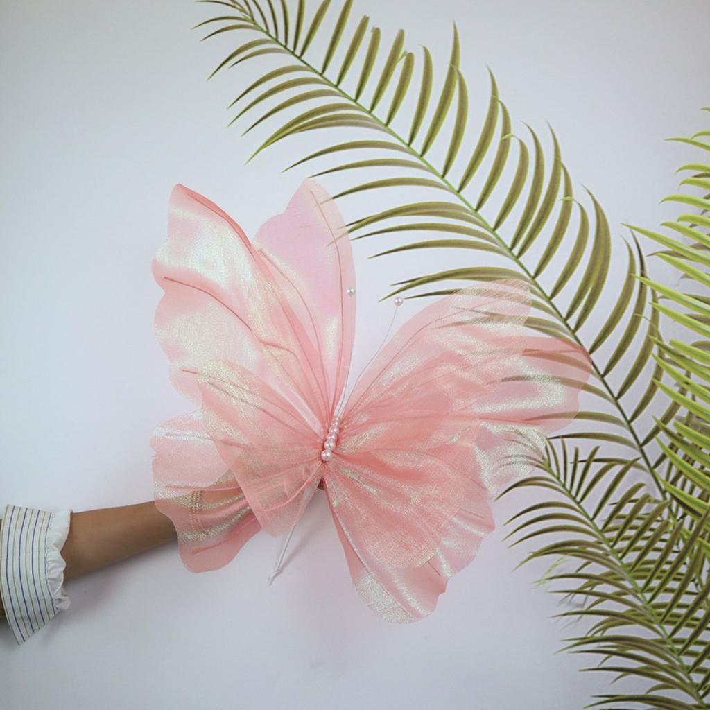 Artificial Butterfly,Giant Gauze Fake Butterfly Mariage Decor,Butterfly Wall Decor for Wedding Crafts Wall Room Decor DIY,50cm