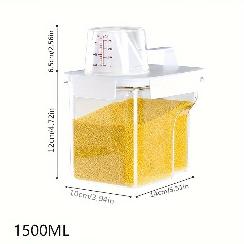 Food Storage Containers with Lids Airtight and Measuring Cup Clear Plastic Kitchen and Pantry Organization Bin for Flour,Rice