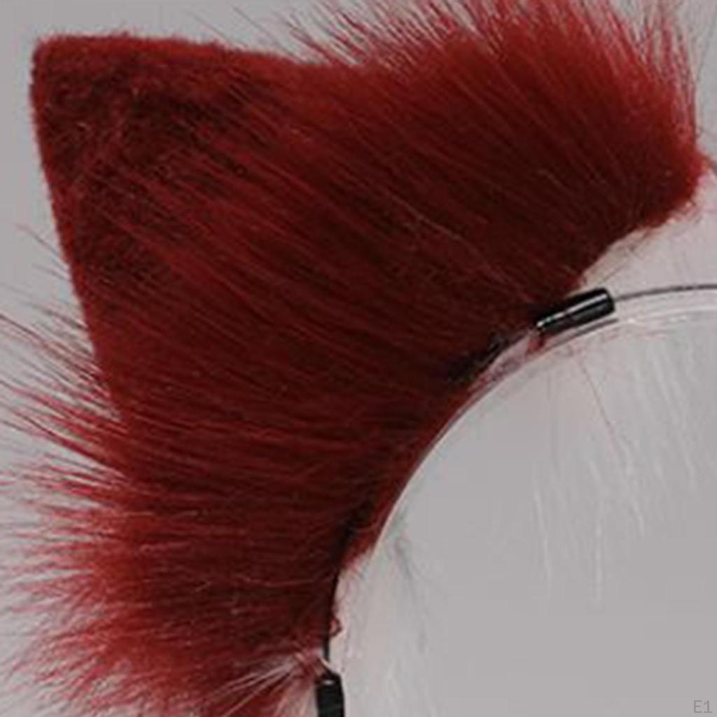 Плюшевый набор: уши волка с хвостом, аксессуары для волос для аниме-косплея, мягкое украшение, пушистая заколка для маскарада