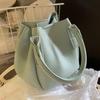 IELGY Macaron Lychee Pattern Bucket Bag Casual All-Match Hand-Carrying Vegetable Basket Shoulder Messen