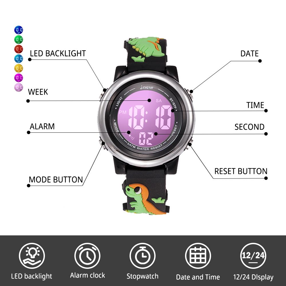 Kids Watch Best Gift for Kids 3-11 Years Old Dinosa 3D Cartoon Waterproof Birthday Gift Children Wristwatch