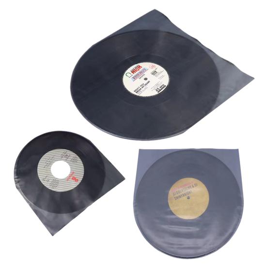50Pcs Vinyl Record Inner Sleeves Dustproof Scratch-Resistant Anti-Static Plastic Round Bottom EP Protective Sleeves