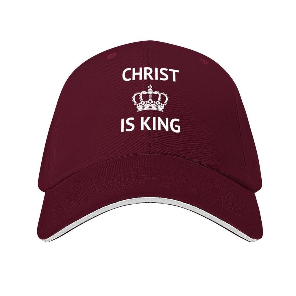 Christ is King crown logo white Baseball Cap Bobble Hat mens big size hat Snapback Cap Anime Men Luxury Brand Womens