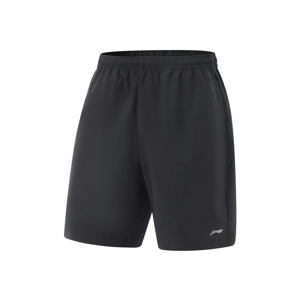 Li-Ning Fashionable Comfortable Quick-Dry Cool Antistatic Solid Color Mid-Waist Breathable Versatile Straight-Leg Sports Shorts Men Shorts AKSV633-1