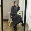 Свитер осенне-зимний свободный утолщенный свитер с высоким воротом и юбкой-лодочкой, свитер средней длины выше колена