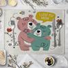 Хлопково-льняная ткань Настольные коврики Детский милый стиль с животными Узор 01 Подставка под тарелку Семейный обеденный стол Посуда Кухонный настольный коврик