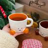 1 шт. Кружка для кофе с счастливым лицом и ручкой Керамическая кофейная чашка с милыми ножками Стаканы для воды Подарки на день рождения Декор для офиса и дома