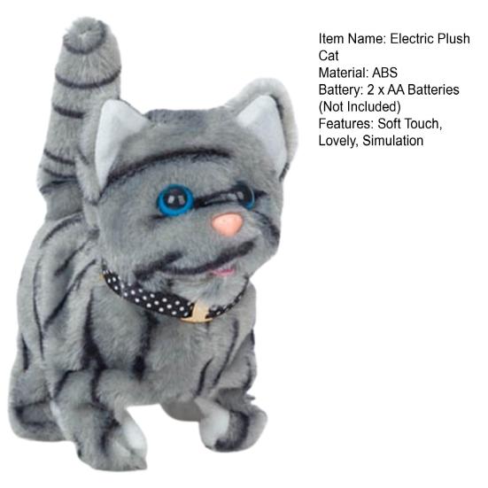 Электрический плюшевый кот, имитирующий мяуканье, ходьбу, виляние хвостом, милый котенок, плюшевый компаньон, успокаивающая игрушка