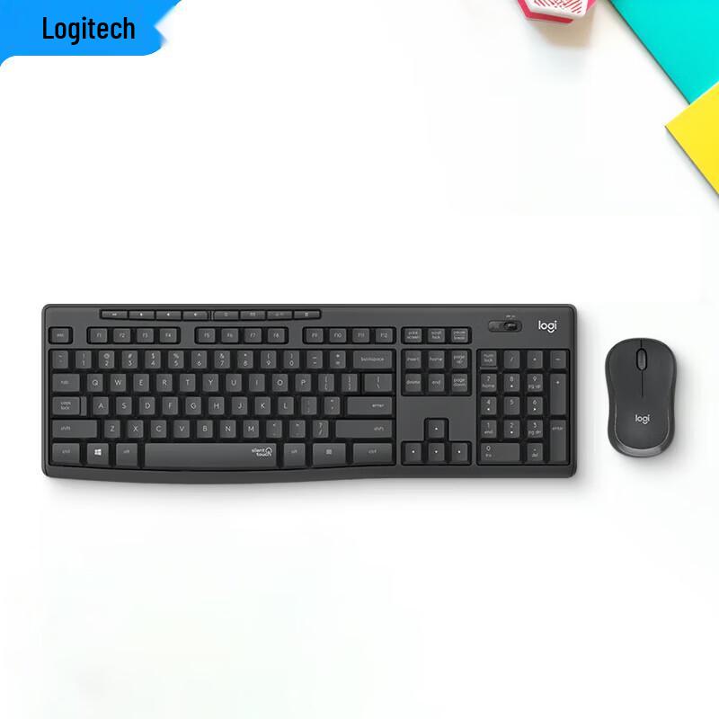 Logitech Бесшумный беспроводной комплект клавиатуры и мыши MK295