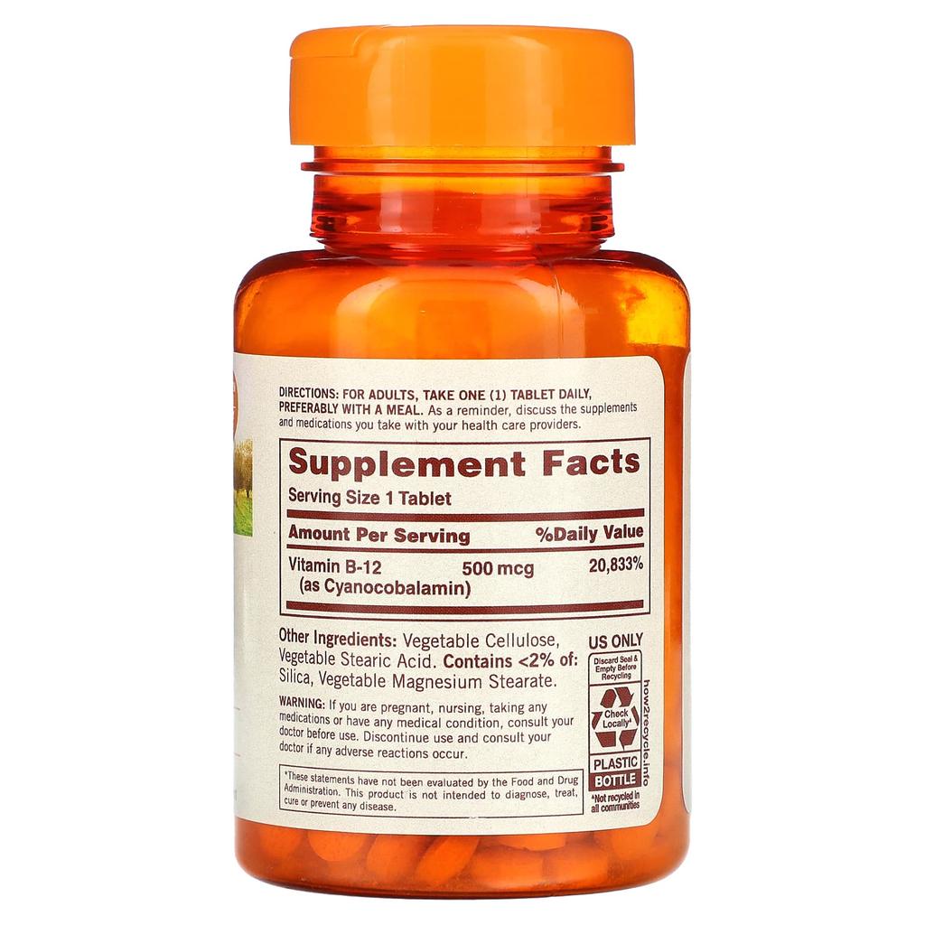 B-12, 500Mcg, 200 Tablets