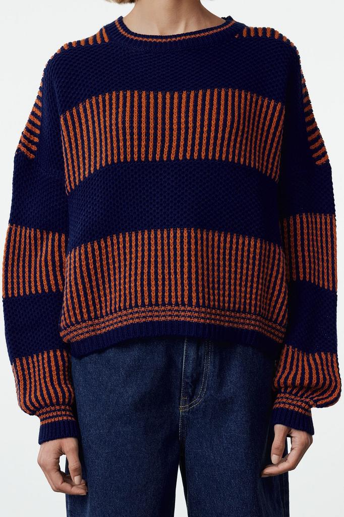 Женский свитер в элегантном стиле, трикотаж с цветными блоками, свитер