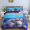 Luxury New 3D Print Watercolor Cartoon Cat Pattern Quilt Cover Bedding Set Bedroom Decor Duvet Covers Pillowcase King Single