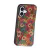 For iPhone 17 Case with Card Holder Kickstand Flowers Design Leather Phone Cover