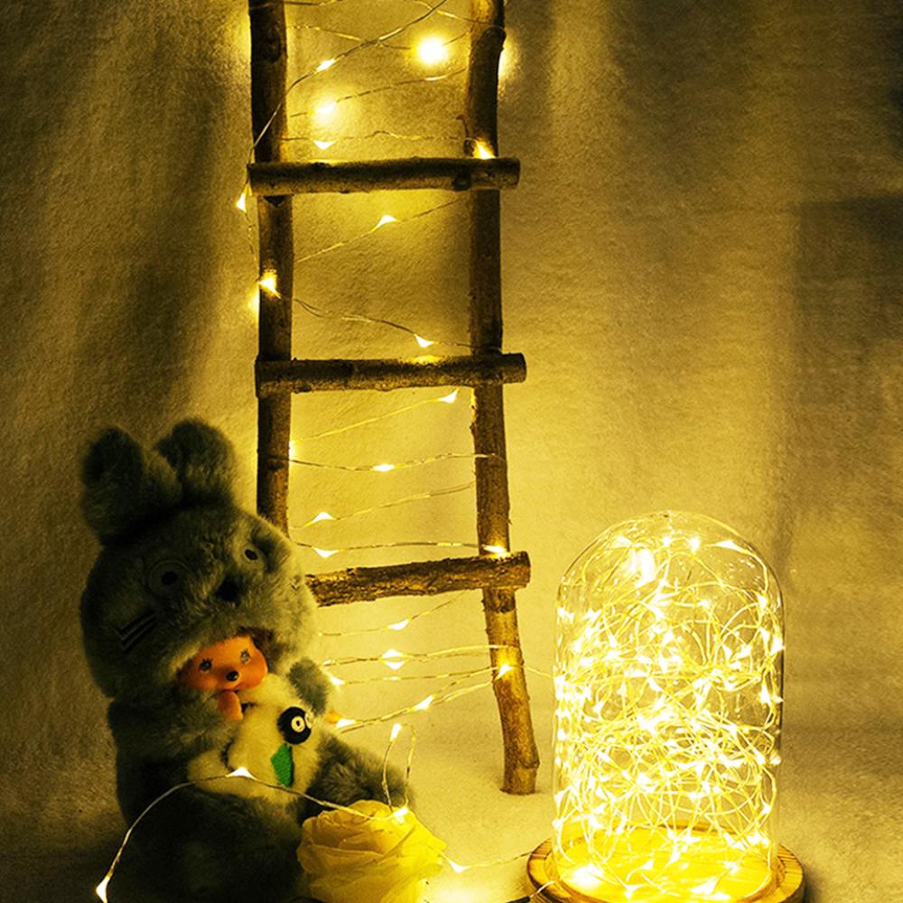 Светодиодные гирлянды из медной проволоки, 1/2/3/5/10/20 м, праздничная уличная лампа, гирлянда для рождественской елки, украшения для свадебной вечеринки