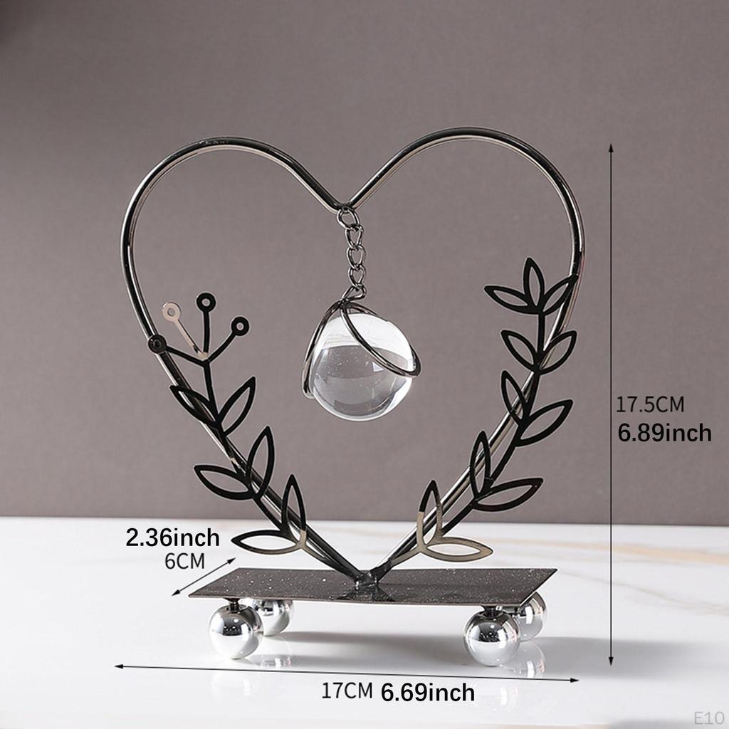 Iron Leaf Statue Ball Ornament Figurine Cabinet Gift,Home Office Sculpture Desk Figure for Festival