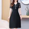 Fashion Summer Chiffon Dresses Plus Size Elegant Slim Short Sleeve Long Dresses Female Vintage Summer Clothes