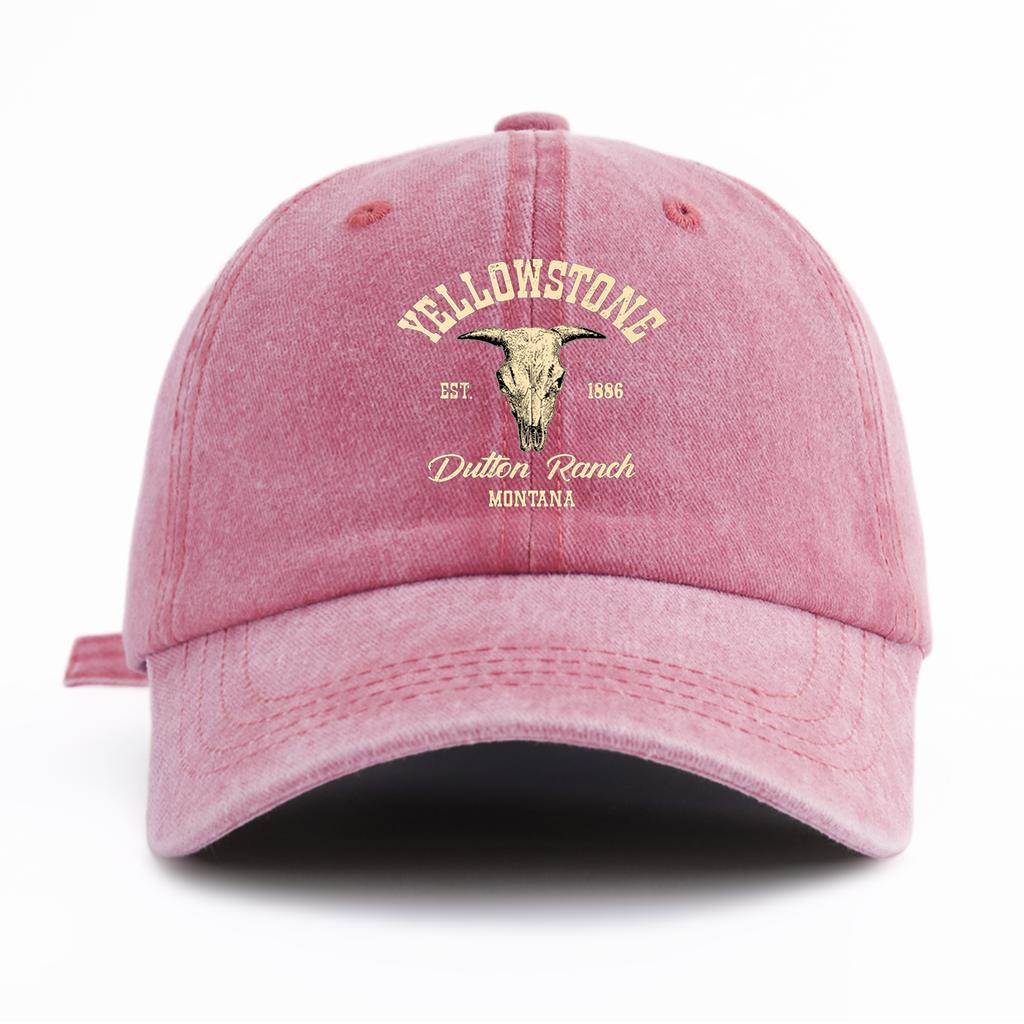 pc Yellowstone Print Washed Baseball Cap for Adults Minimalist Retro Style Casual Soft Adjustable Dad Hat Perfect As Gift