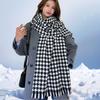 Women's Winter 2025 Houndstooth Scarf - New Korean Style, Fashionable & Versatile Shawl, Warm Neck Warmer