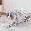 Cat Tunnel Toy Foldable Interactive Self Play Cat Hunting Spiral Tunnel Toy with Plush And Feather Toys for Indoor Cats Decompression Kitten Toys