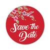 Darling Souvenir Round 1.6 Inches Red Blossom Save The Date Stickers Envelope Seals-45 Pcs
