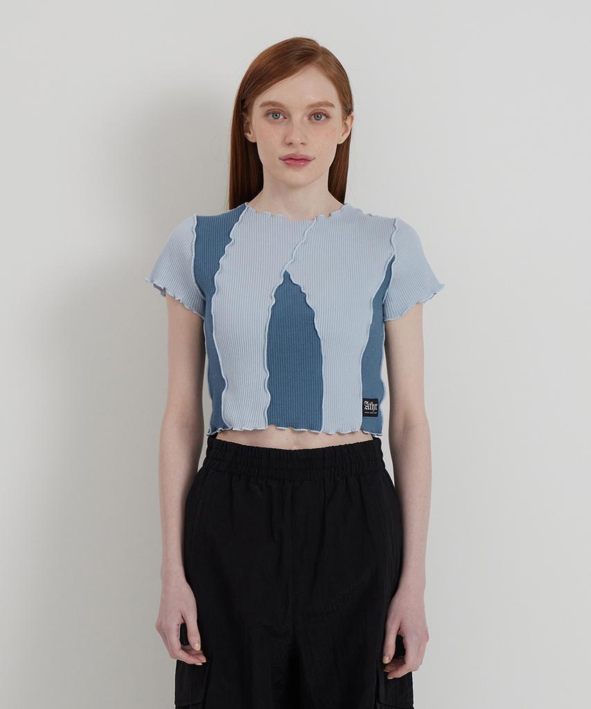 ANDTHEOTHER Blue Multi-Cut Short Sleeve T-Shirt