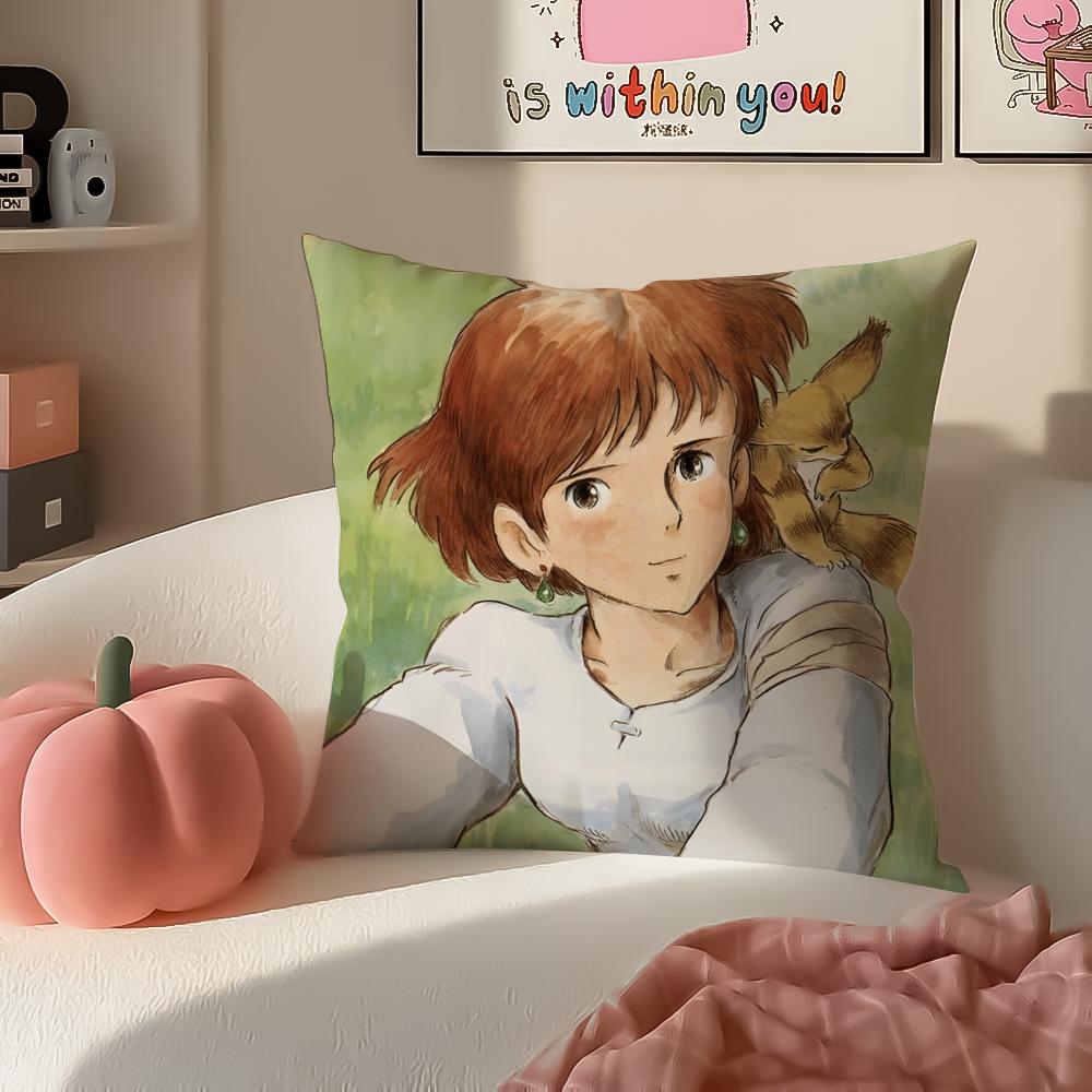 NNausicaa Cushion Cover Pillowcase Short Plush Invisible zipper Room Sofa Cushion Cover