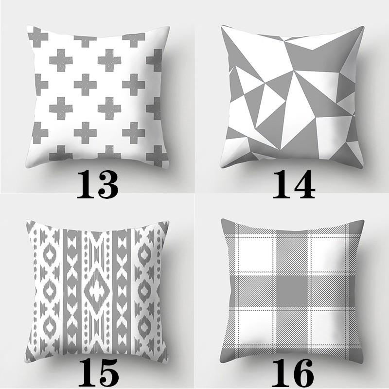 45смX45см Серая наволочка для дивана в полоску, клетчатая наволочка для подушки