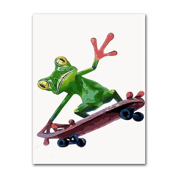 Симпатичная лягушка, граффити, художественная картина на холсте, абстрактные постеры с животными и принты на холсте, настенная художественная картина для дома, Декор в гостиную